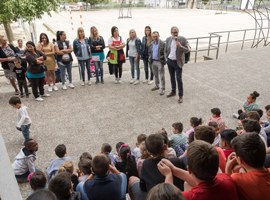 L’Escola de Magraners inaugura la remodelació del pati escolar 