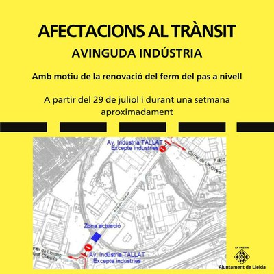 Renovació del ferm al pas a nivell de l’avinguda Indústria