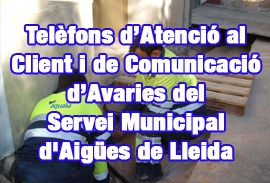 Imatge de la notícia Telèfons d'atenció al client i de comunicació d'averies del Servei Municipal d'Aigües de Lleida