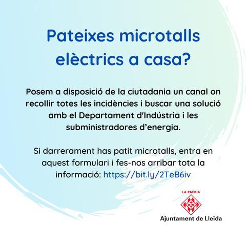 Imatge de la notícia La Paeria recollirà les incidències dels microtalls elèctrics a la ciutat per intercedir i buscar solucions amb les empreses subministradores 