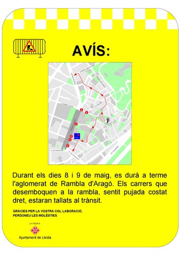 Imatge de la notícia Talls provisionals als carrers adjacents per les obres a la rambla d’Aragó