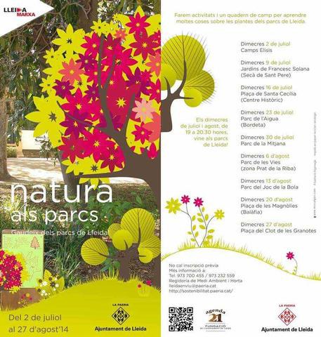 Imatge de la notícia En marxa el programa Natura als Parcs per gaudir dels parcs i places de Lleida