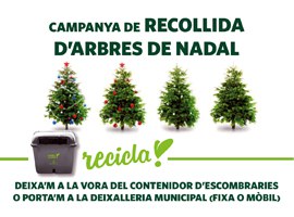L’Ajuntament de Lleida fomenta el reciclatge amb la recollida d’arbres de Nadal 