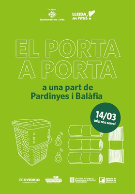 Lleida inicia diumenge la recollida selectiva de residus porta a porta en una zona de Pardinyes i Balàfia 