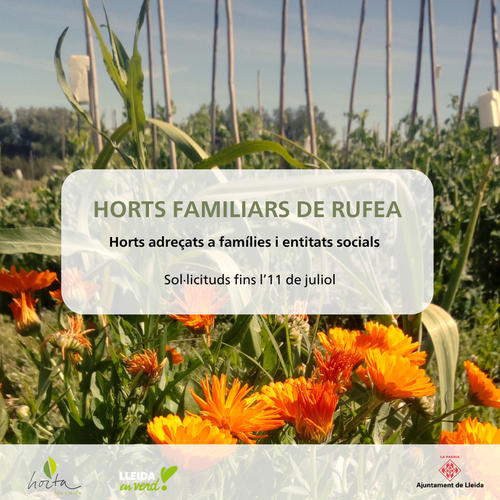 Imatge de la notícia Obert un nou període de sol·licituds per als Horts Familiars de Rufea, fins a l’ 11 de juliol